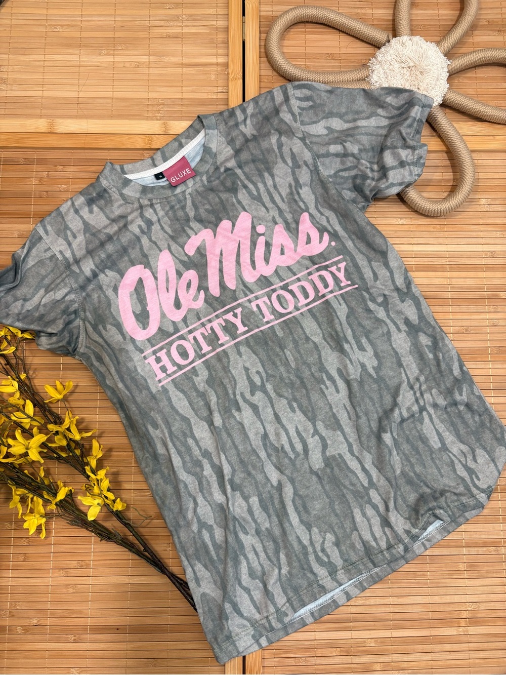 GLUXE “Ole Miss Hotty Toddy” Camo T-Shirt — Size S